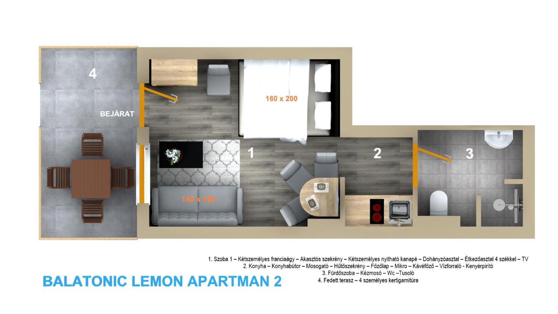 Balatonic Lemon Apartmanhaz Siófok Pokój zdjęcie